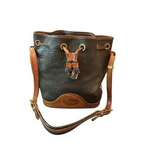DOONEY & BOURKE All Weather Vintage Drawstring PEBBLE LEATHER BUCKET MEDIUM Bag
